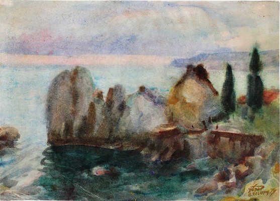 Зелёный Борис (Борух) Моисеевич. Пейзаж. На Мертвом море. Израиль 